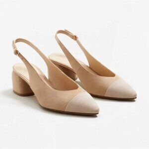 Mango Classic Slingback Pumps in Neutral/Beige colors